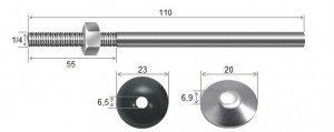 Haste Telha + Porca + Arruelas 1/4 x 110 R55 Inox-304 - 10 peas